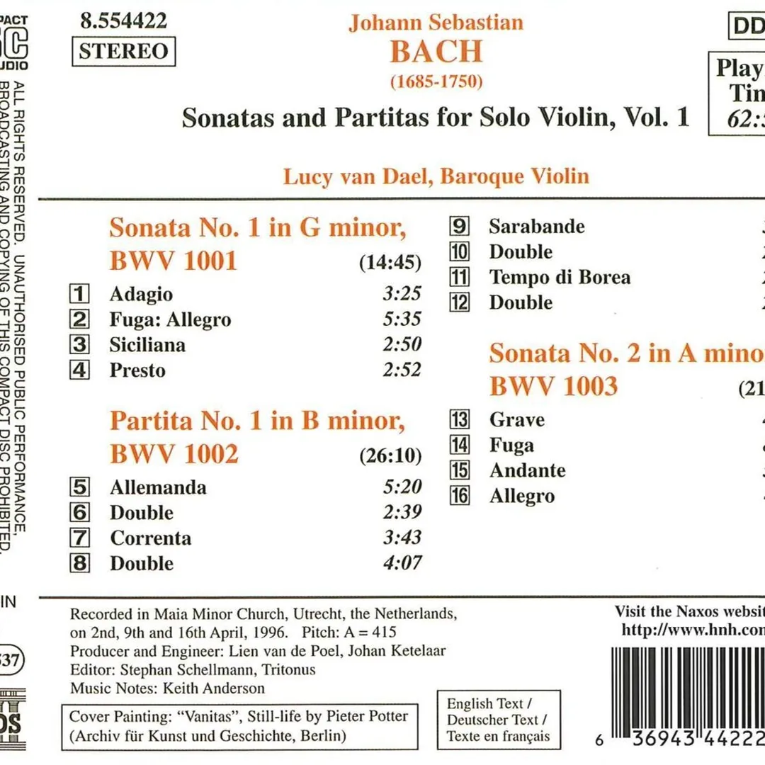 Sonatas and Partitas for Solo Violin, Volume 1