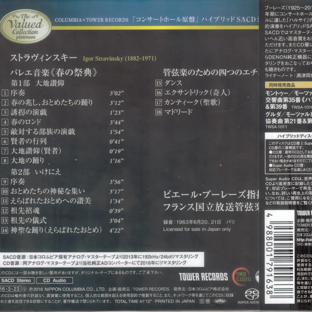 Le Sacre du Printemps / Four Etudes for Orchestra