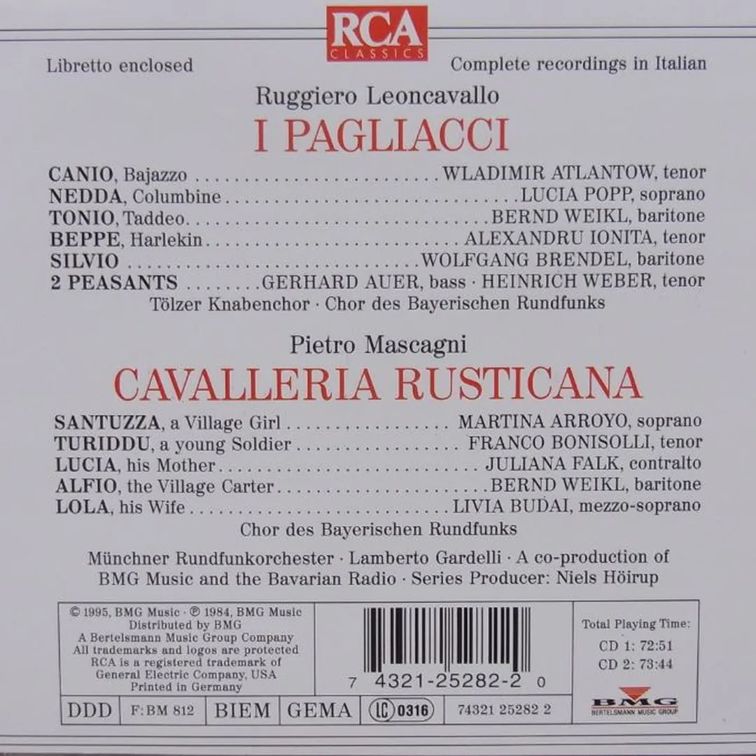 Leoncavallo: I Pagliacci / Mascagni: Cavalleria rusticana