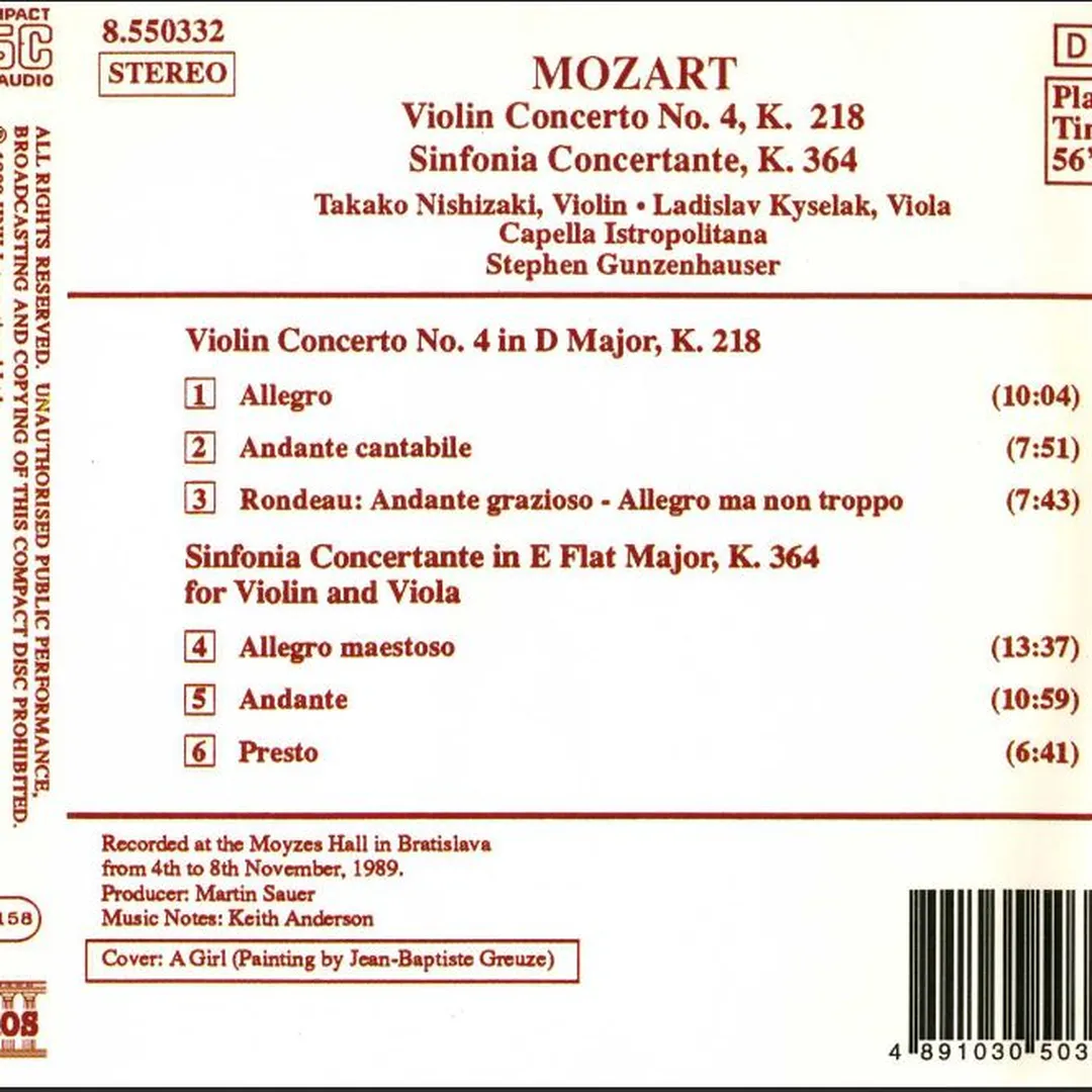 Violin Concerto no. 4 / Sinfonia Concertante