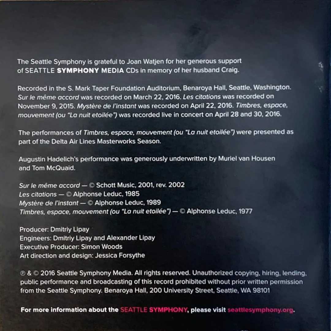 Sur Le Même Accord / Les Citations / Mystère De L'Instant / Timbres, Espace, Mouvement