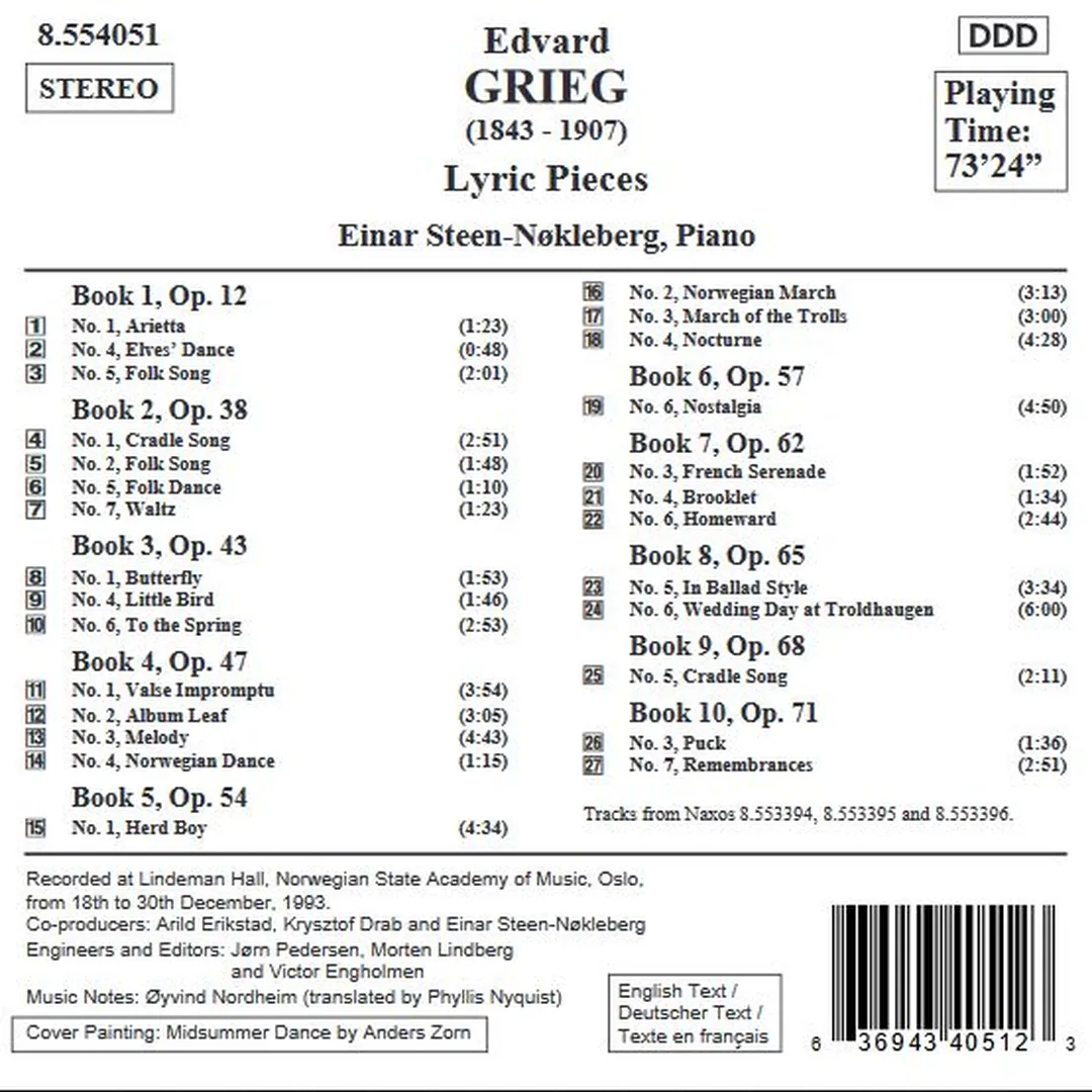 Lyric Pieces, Books 1 - 10 (Selection)