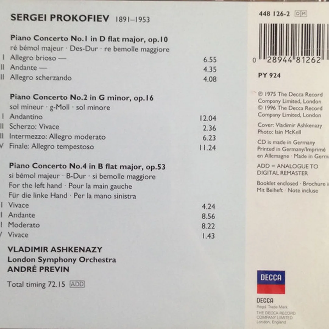 Piano Concertos 1, 2 & 4