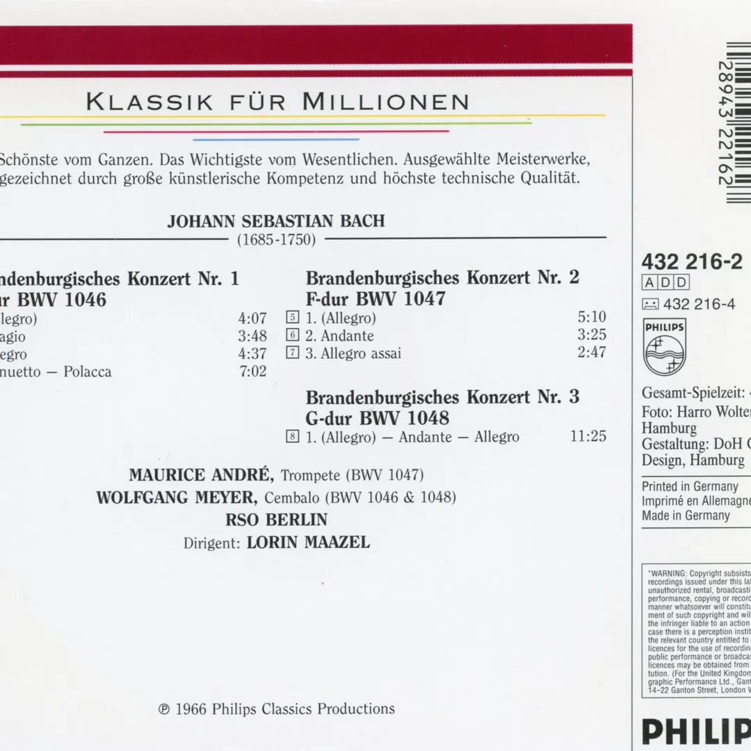 Brandenburgische Konzerte 1-3 (Berlin Radio Symphony Orchestra feat. conductor: Lorin Maazel)