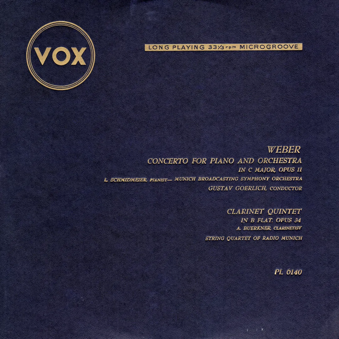 Concerto for Piano and Orchestra in C Major, Opus 11 / Clarinet Quintet in B Flat, Opus 34