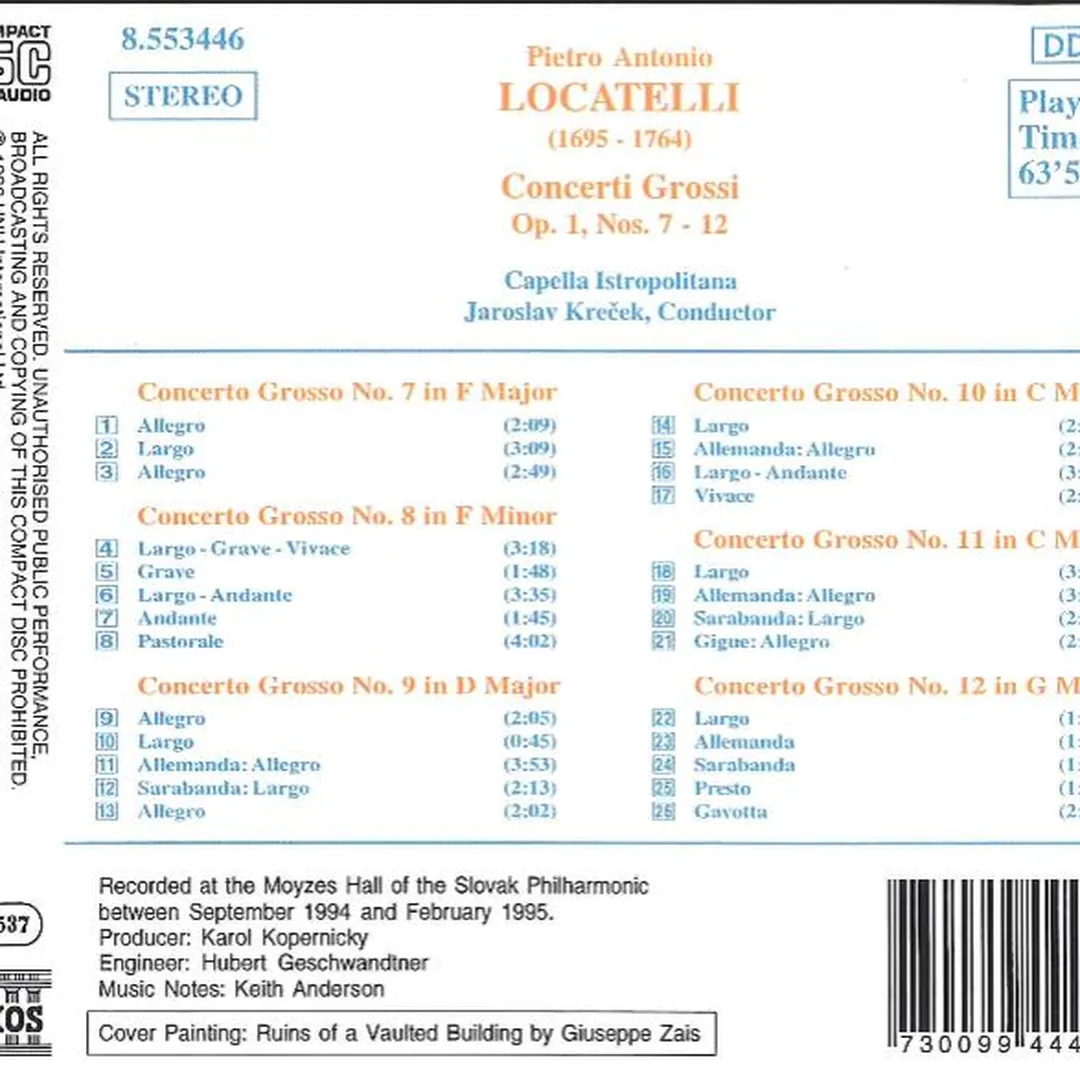 Concerti Grossi, op. 1, nos. 7-12