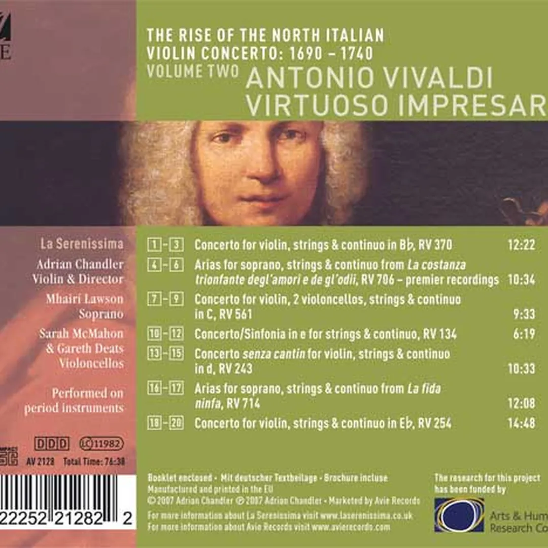 The Rise of the North Italian Violin Concerto: 1690-1740 Volume Two: Antonio Vivaldi, Virtuoso Impresario