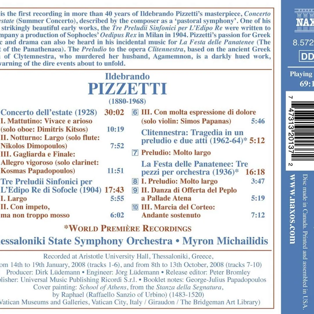 Concerto dell'estate / L'Edipo re / Clitennestra / La festa delle Panatenee