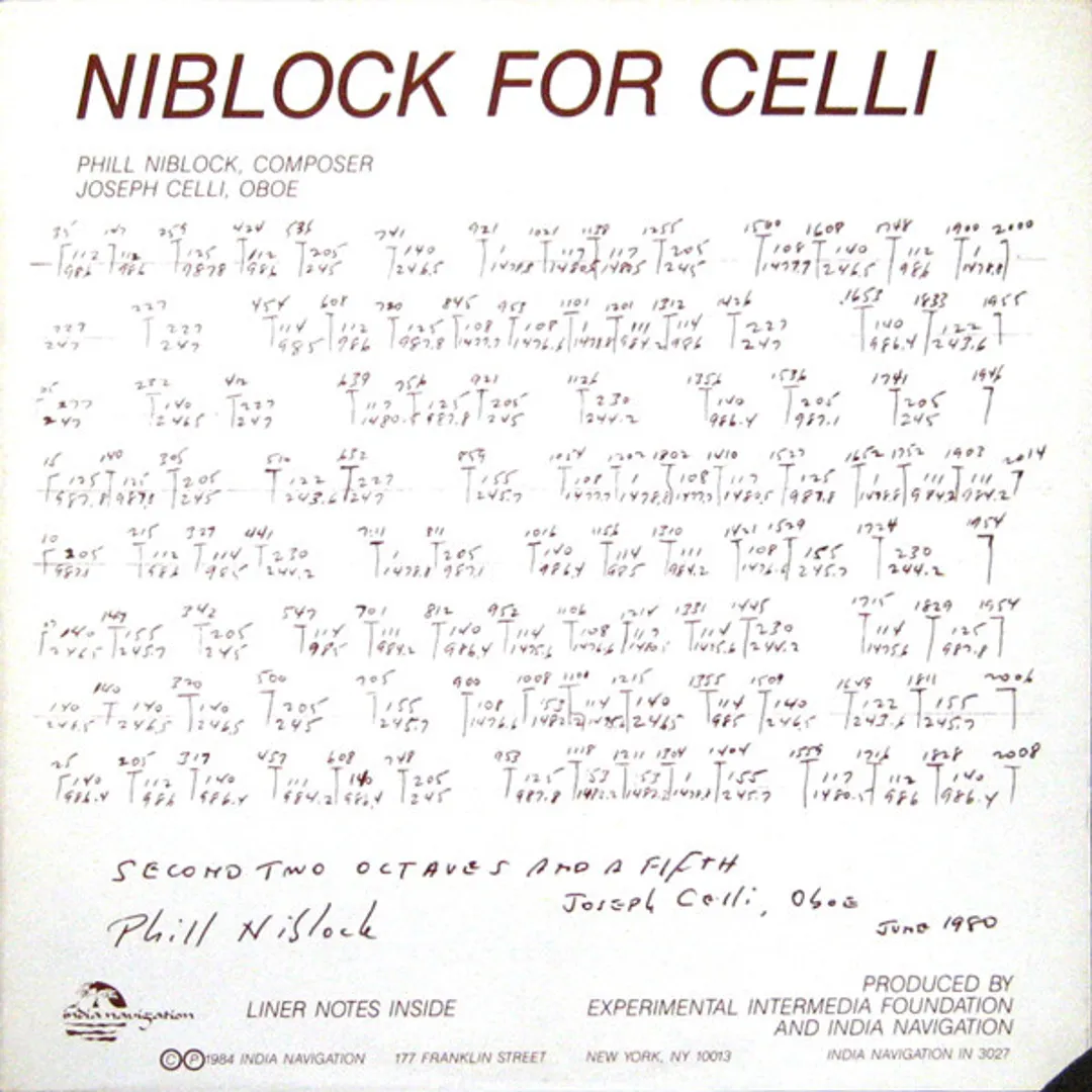 Niblock for Celli / Celli Plays Niblock