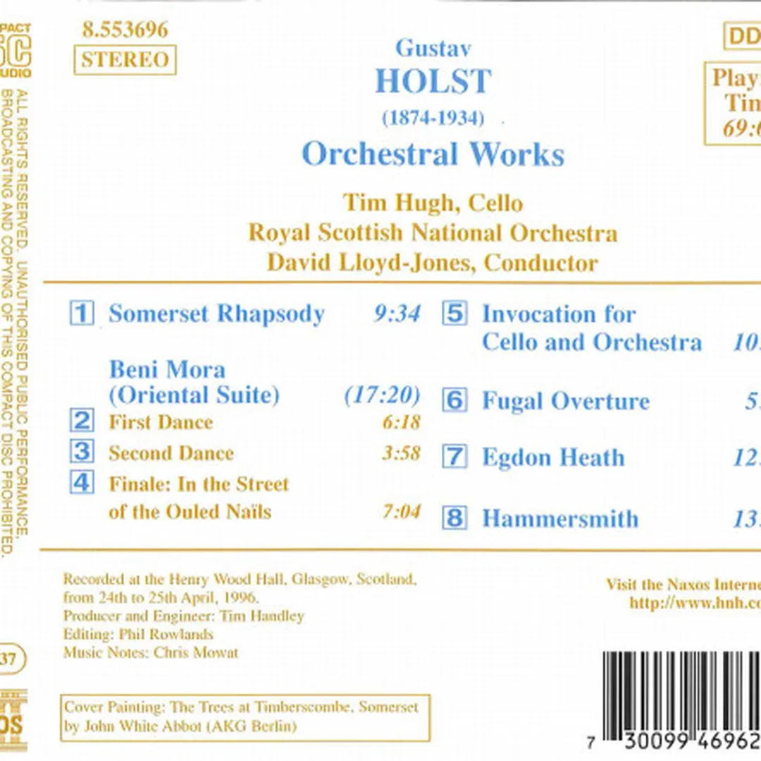 Beni Mora / Somerset Rhapsody / Hammersmith / Egdon Heath / Invocation for Cello and Orchestra