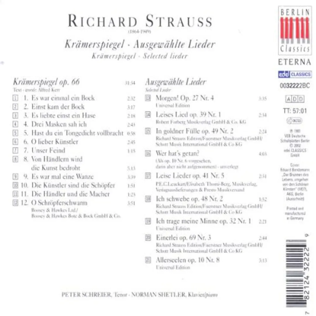 Krämerspiegel / Ausgewählte Lieder