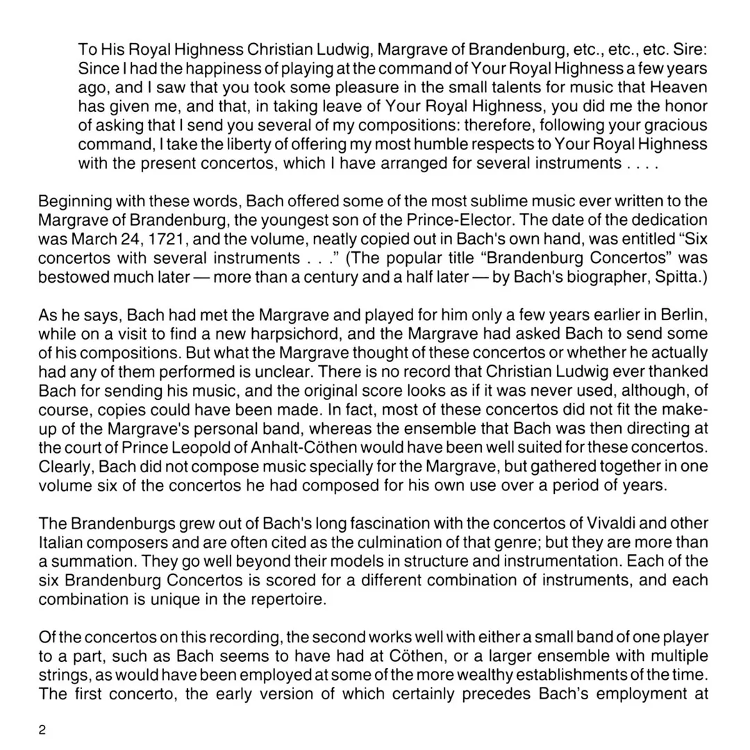 Brandenburg Concertos nos. 1, 2, & 3