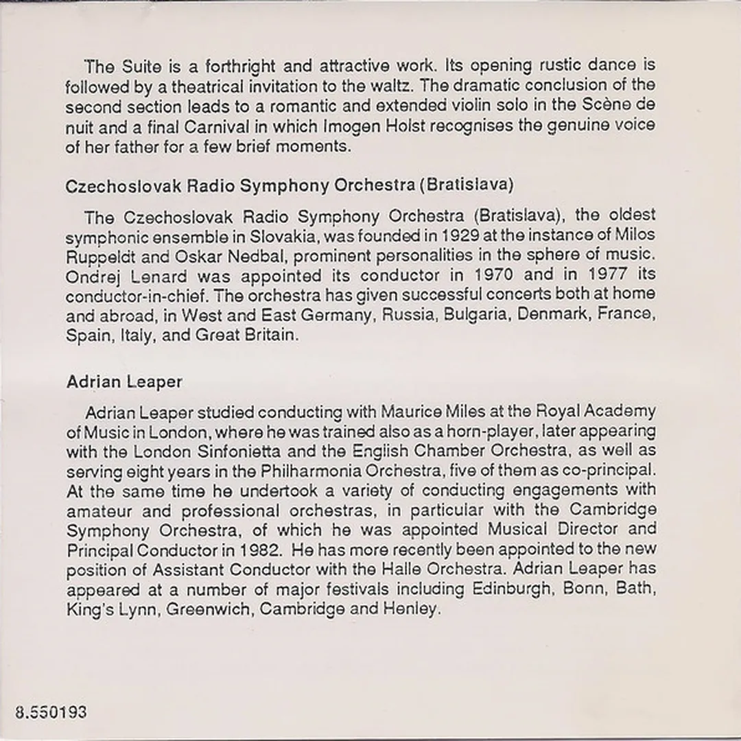 The Planets / Suite de Ballet, op. 10