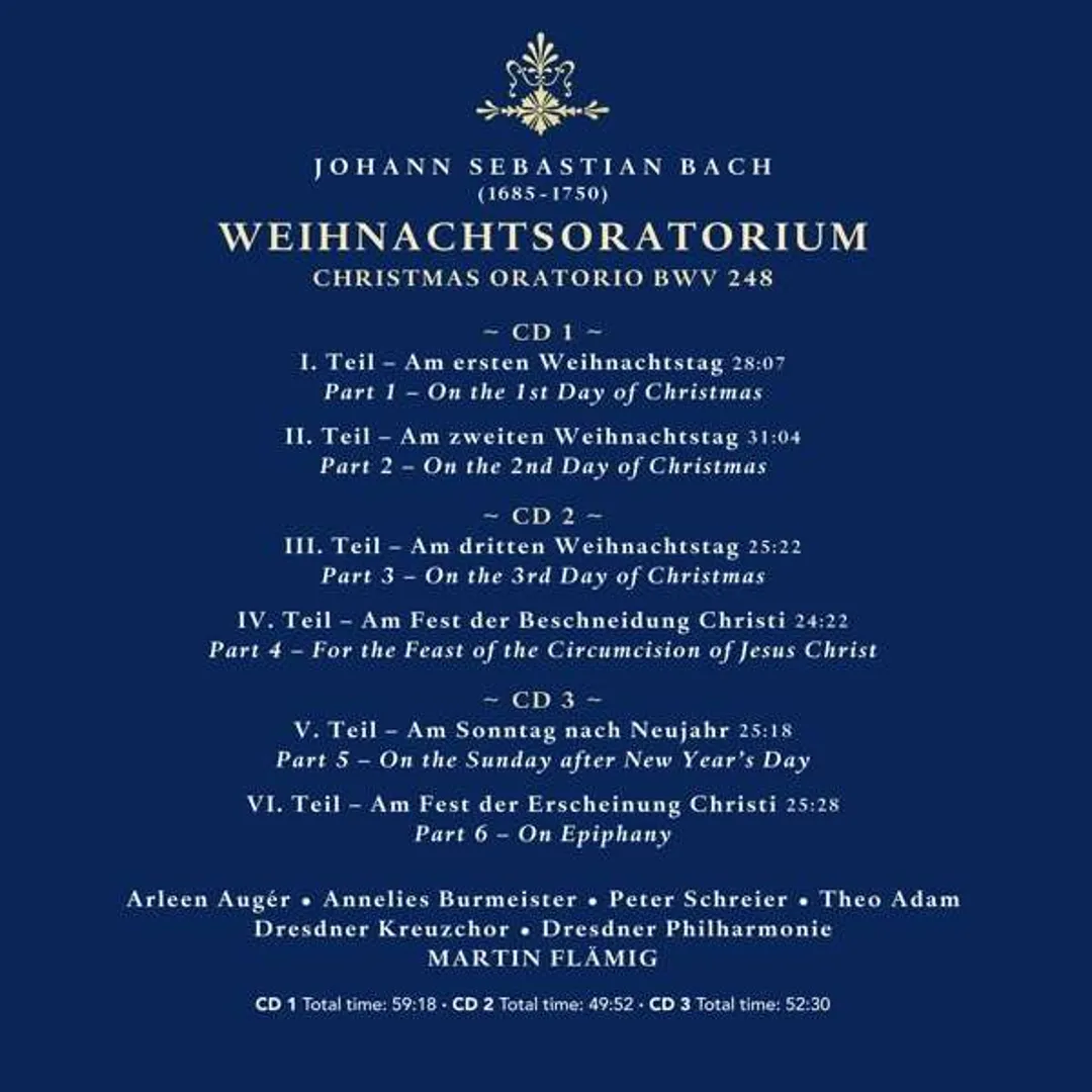 Weihnachts Oratorium, Christmas Oratorio BWV 248