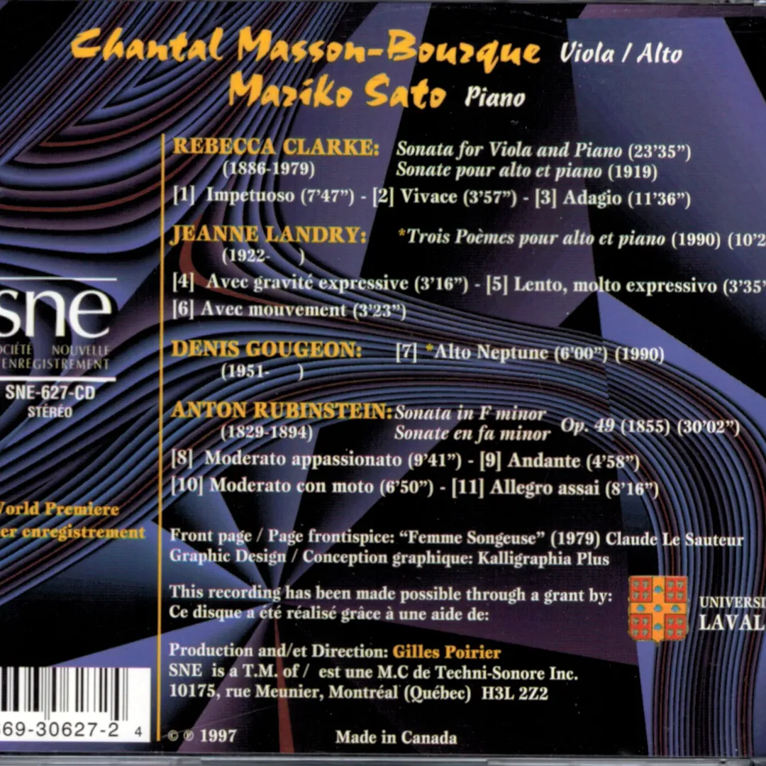 Chantal Masson-Bourque, viola and Mariko Sato, piano