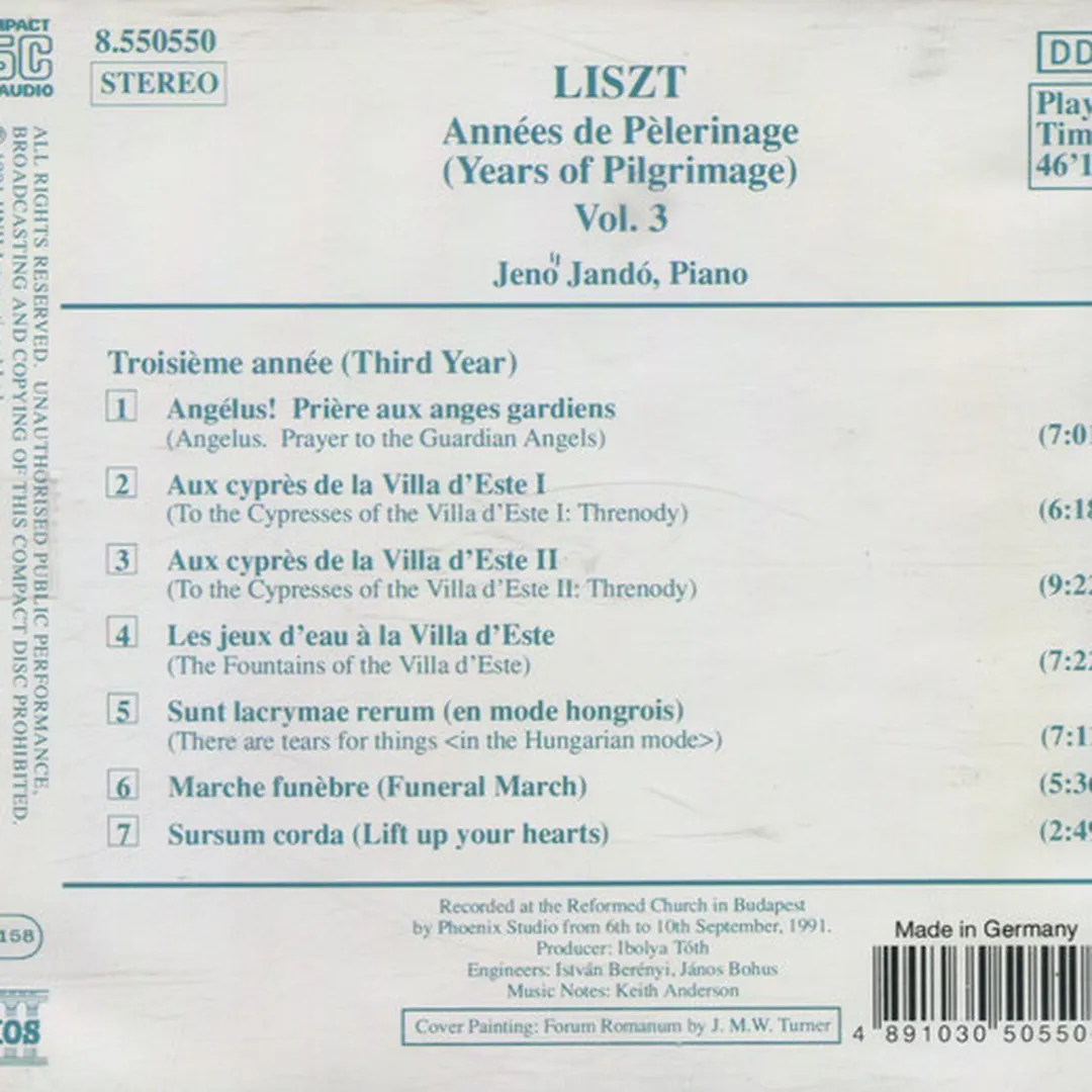 Années de Pèlerinage, Volume 3: Third Year