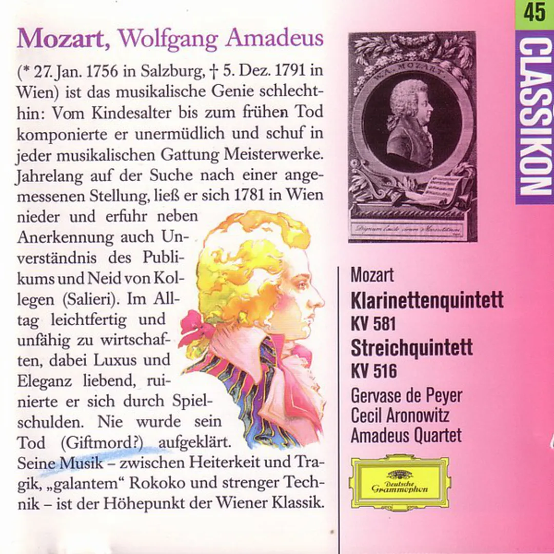 Clarinet Quintet in A major / String Quintet in G minor