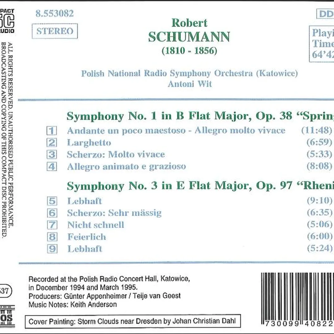 Symphonies Nos. 1 “Spring” and 3 “Rhenish”
