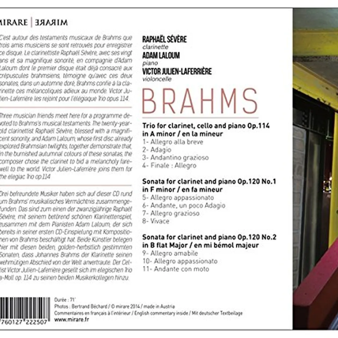 Sonata No. 1 & 2 for clarinet and piano / Trio in a minor for clarinet, cello and piano