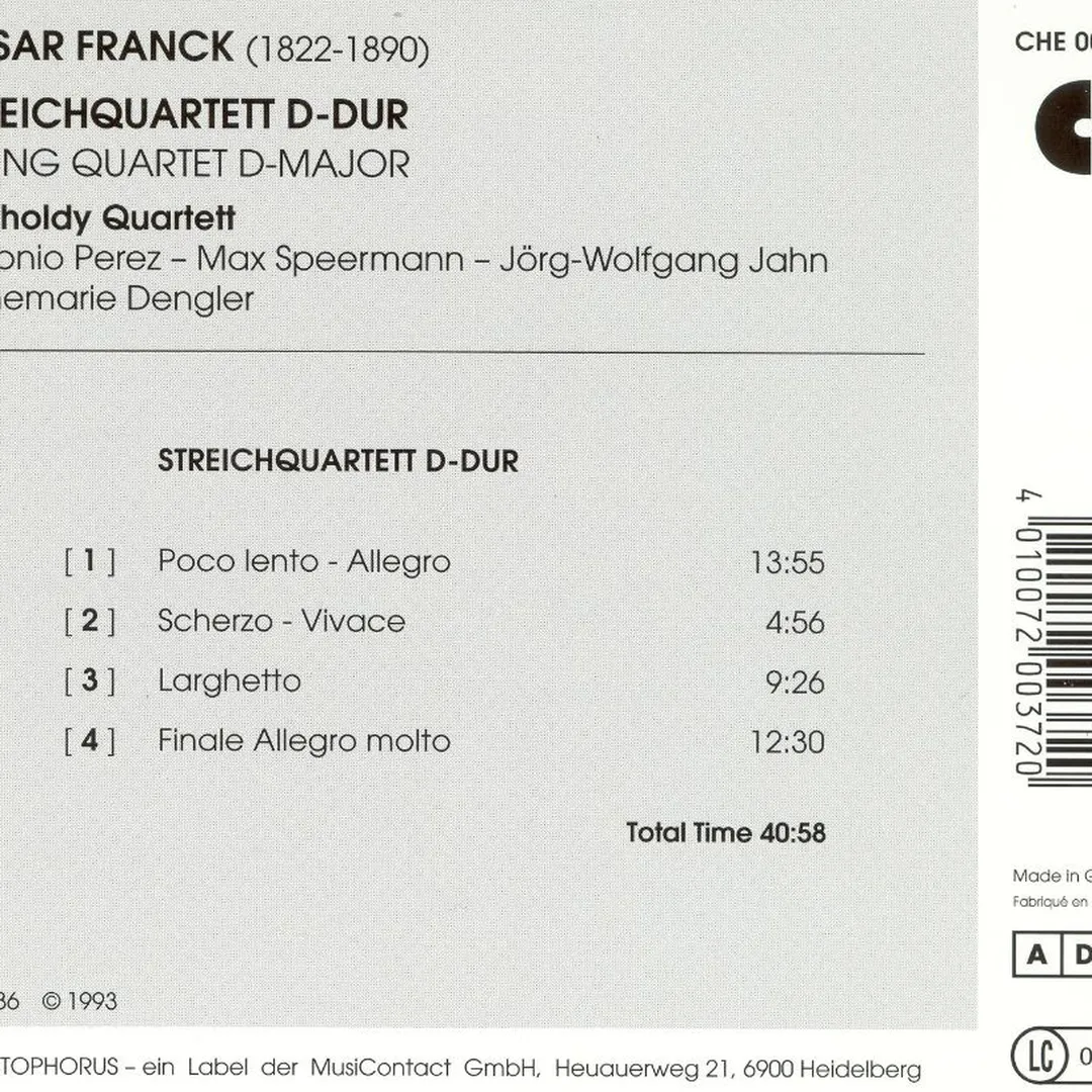 Streichquartett D-Dur / String quartet D major
