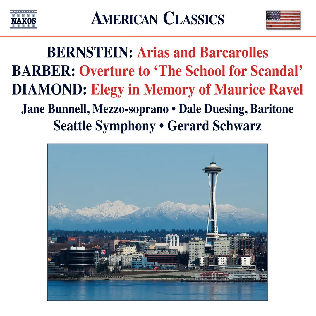 Bernstein: Arias and Barcarolles / Barber: Overture to "The School for Scandal" / Diamond: Elegy in the Memory of Maurice Ravel