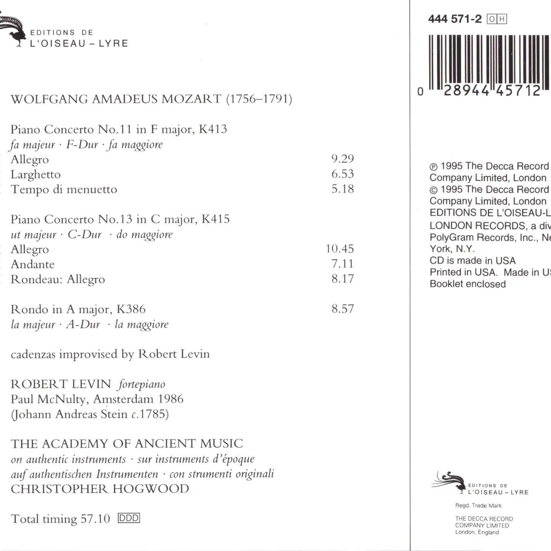 Piano Concertos K. 414 & K. 415 / Rondo, K. 386