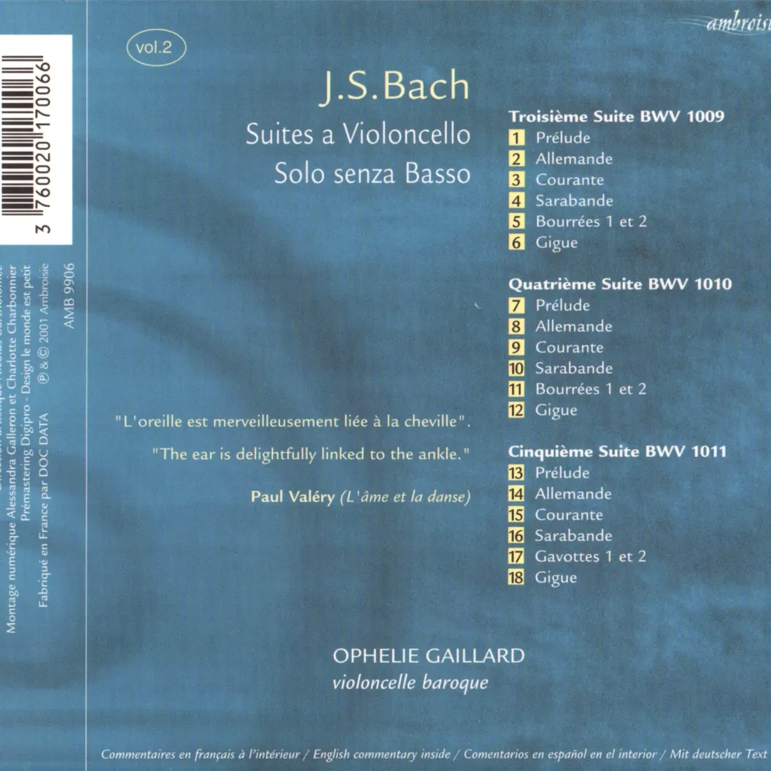 Suites a violoncello solo senza basso: 3,4,5