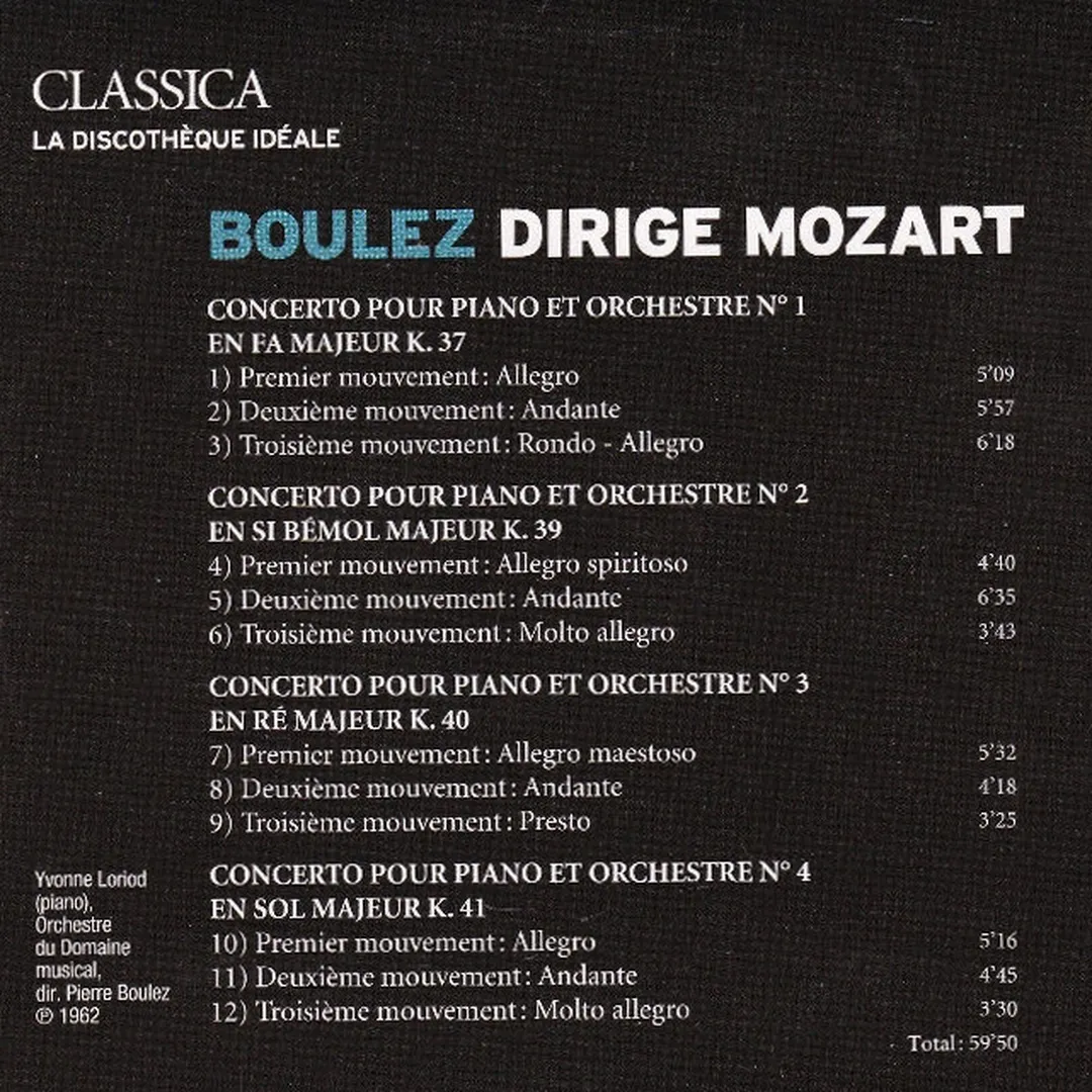 Boulez dirige Mozart