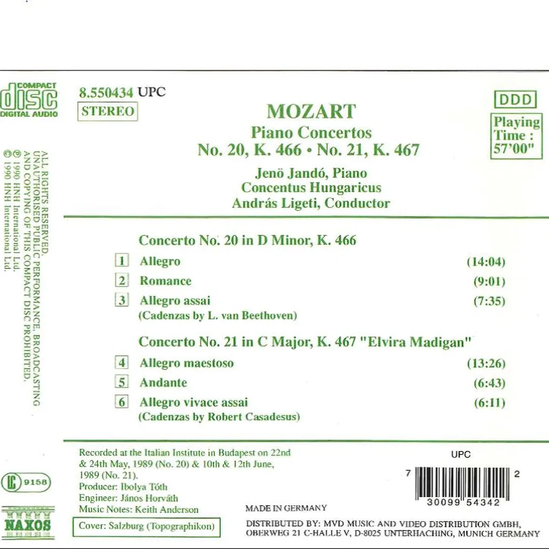 Piano Concertos No.20, K.466 & No.21, K.467