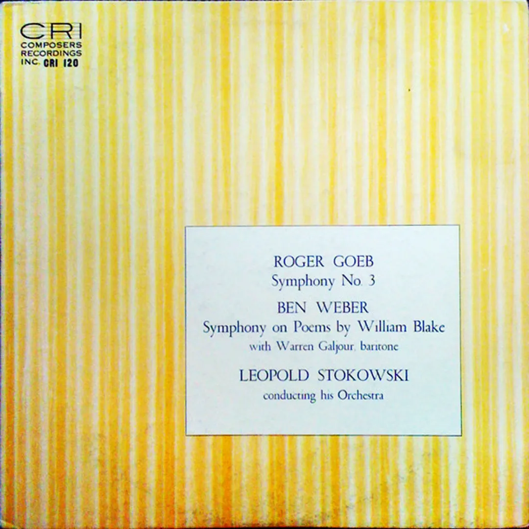 Goeb: Symphony No. 3 / Weber: Symphony on Poems by William Blake