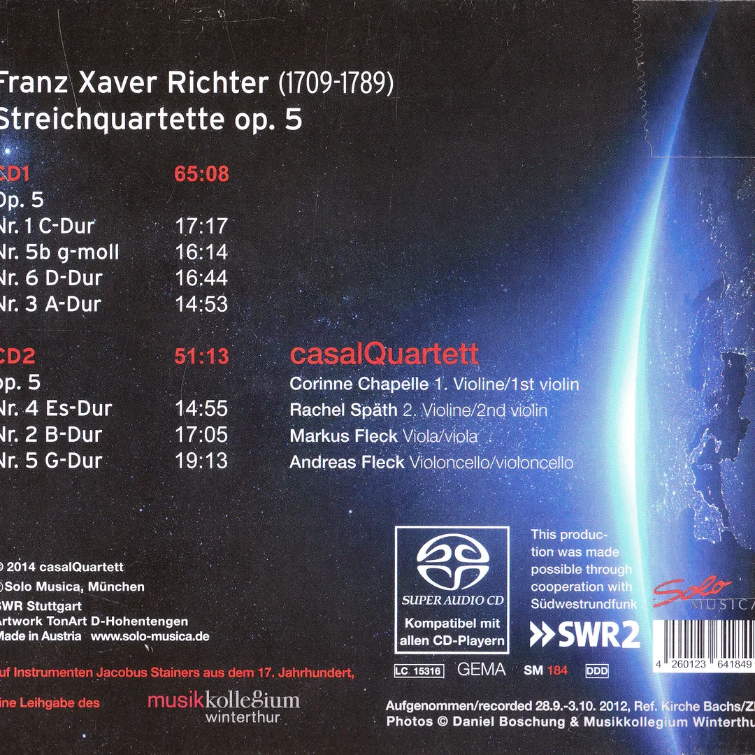 Genesis 1757: Seven String Quartets, op. 5