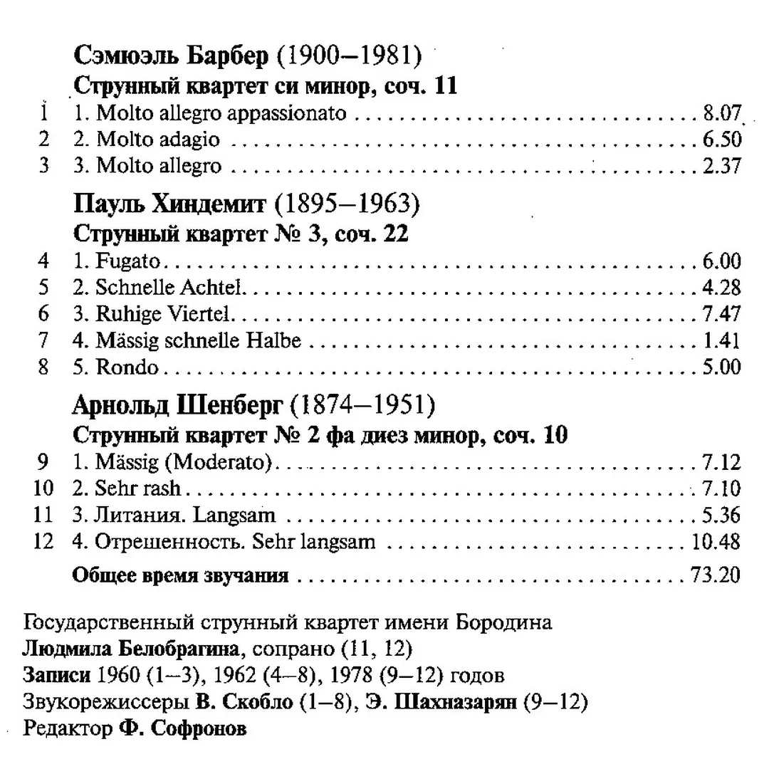 Chamber Music of XX Century