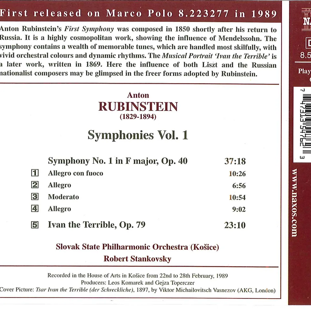 Symphonies, Vol. 1: Symphony no. 1 / Ivan the Terrible