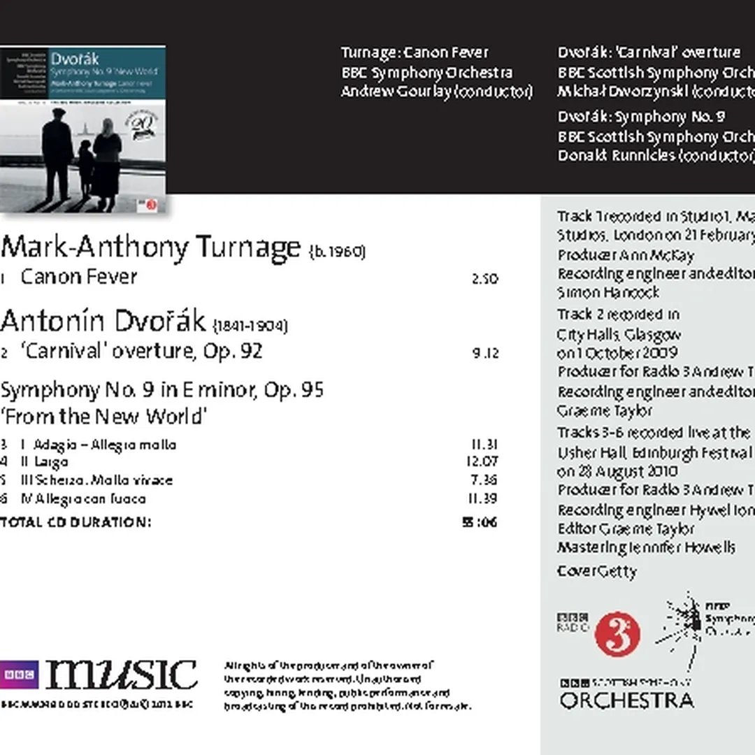 BBC Music, Vol. 20, No. 12: Dvořák: Symphony no. 9 ‘New World’ / Mark‐Anthony Turnage: Canon Fever
