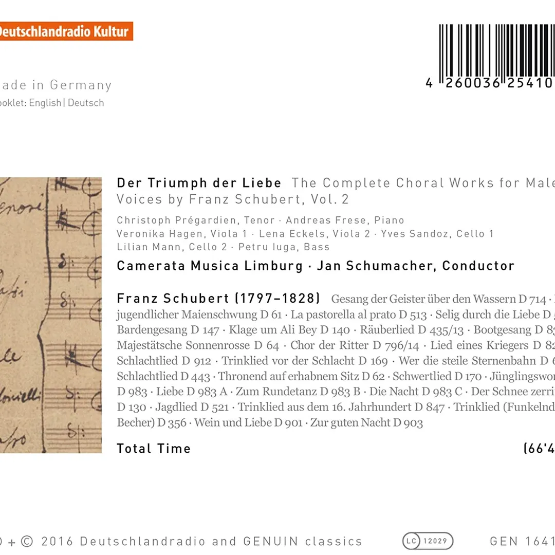 Der Triumph der Liebe - The Complete Choral Works for Male Voices by Franz Schubert, Vol. 2