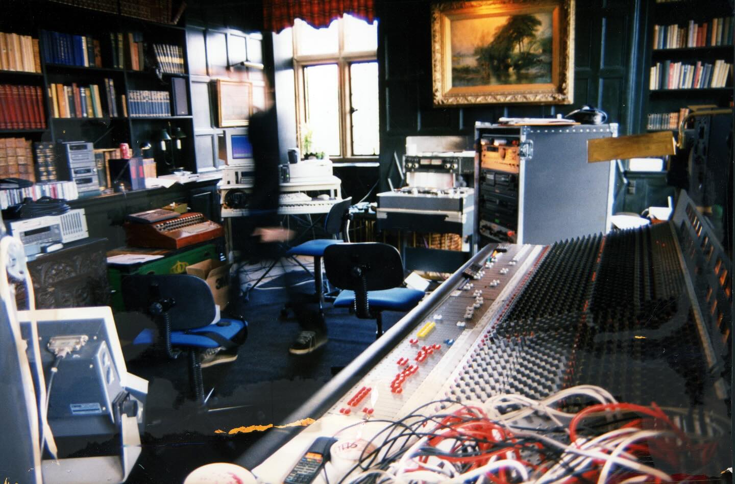 A photo of the library used during the recording of  OK Computer.