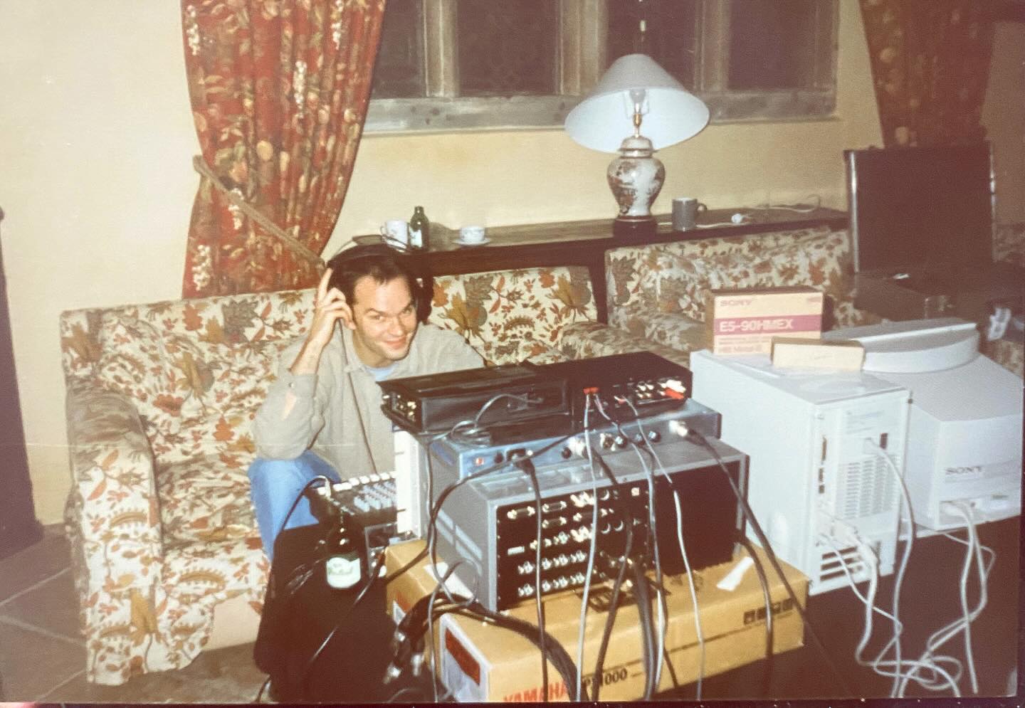Producer Nigel Godrich during the recording of OK Computer.
