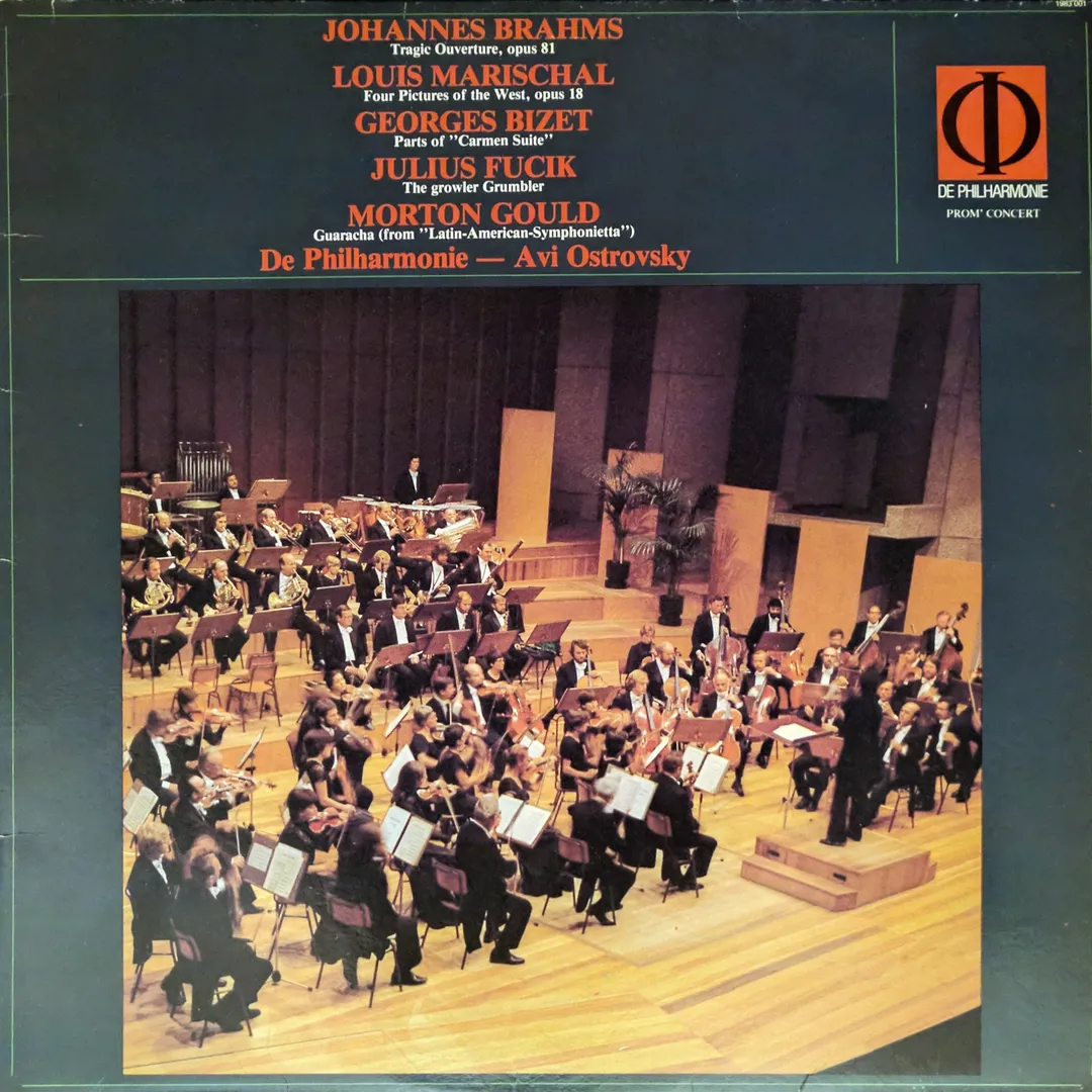 Johannes Brahms: Tragic Ouverture, op. 81 / Louis Marischal: Four Pictures of the West, op. 18 / Georges Bizet: Parts of “Carmen Suite” / Julius Fucik: The growler Grumbler / Morton Gould: Guaracha (from “Latin-American-Symphonietta”)