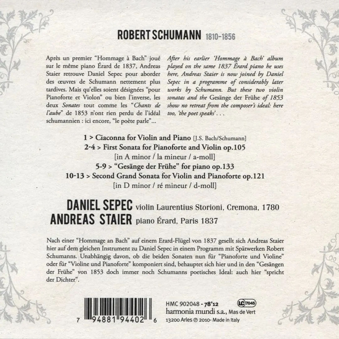 Sonatas for Piano and Violin