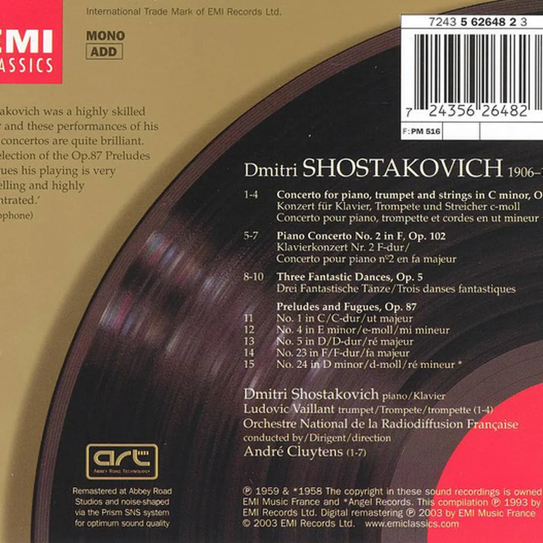 Piano Concertos / 3 Fantastic Dances / 5 Preludes and Fuges, Op. 87