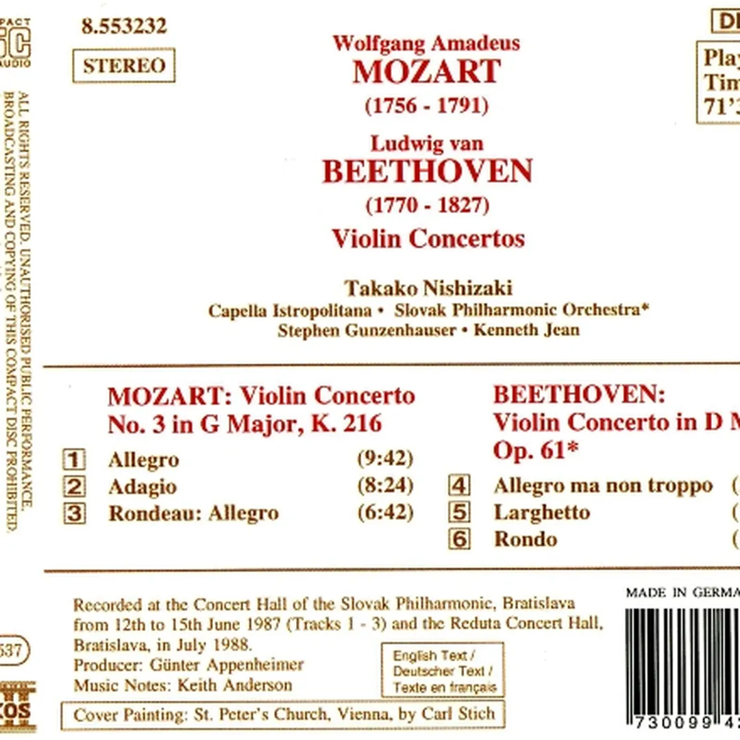 Mozart: Violin Concerto no. 3 / Beethoven: Violin Concerto