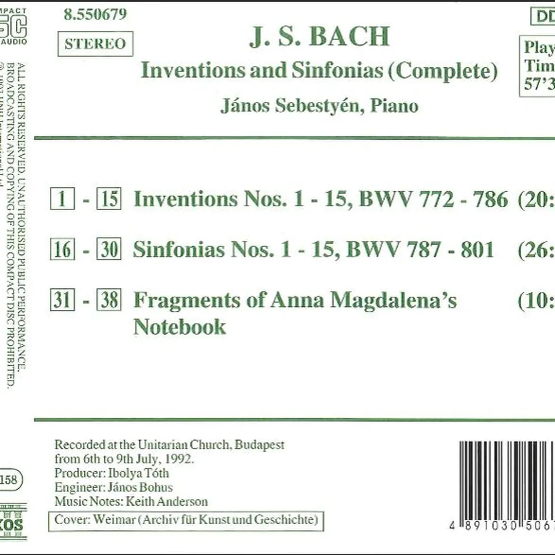 Inventions and Sinfonias (Complete)