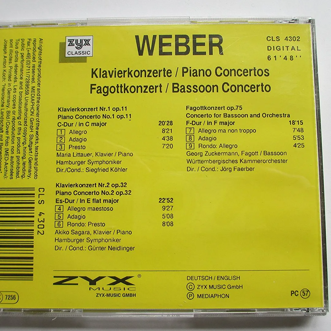 Piano Concertos no. 1 & no. 2, Concerto for Bassoon and Orchestra