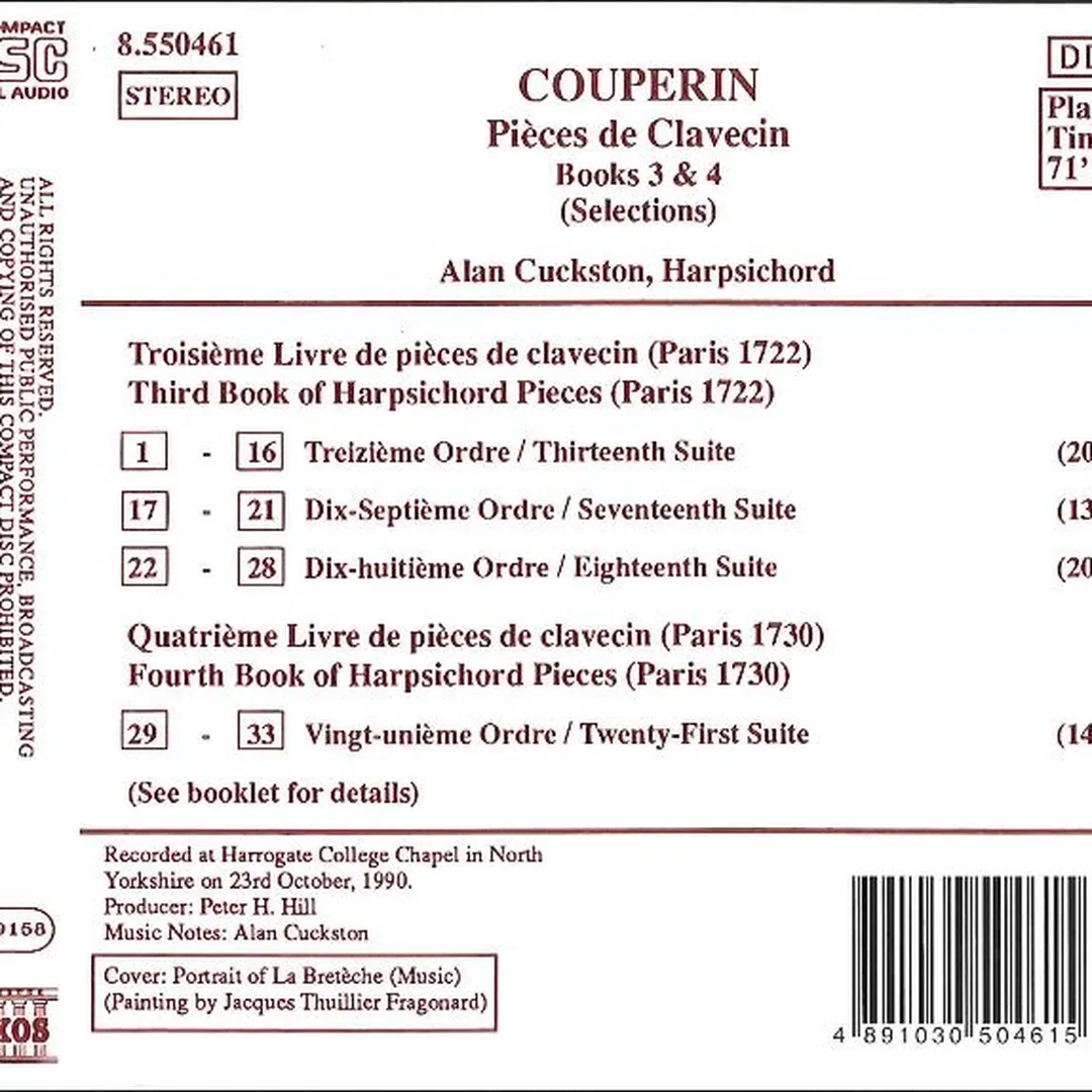 Pieces de Clavecin - Books 3 & 4 (Selections)