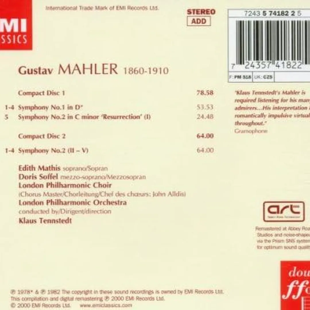 Symphony No. 1 Symphony No. 2 'Resurrection'